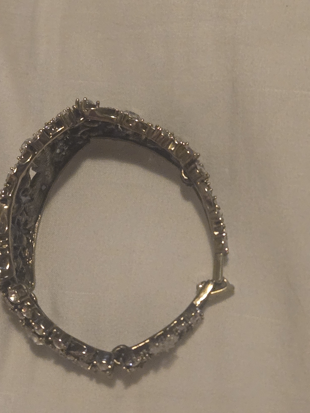 Heidi Daus Silver-Tone Crystal Leaf Statement Cuff Bracelet - Picture 8 of 8